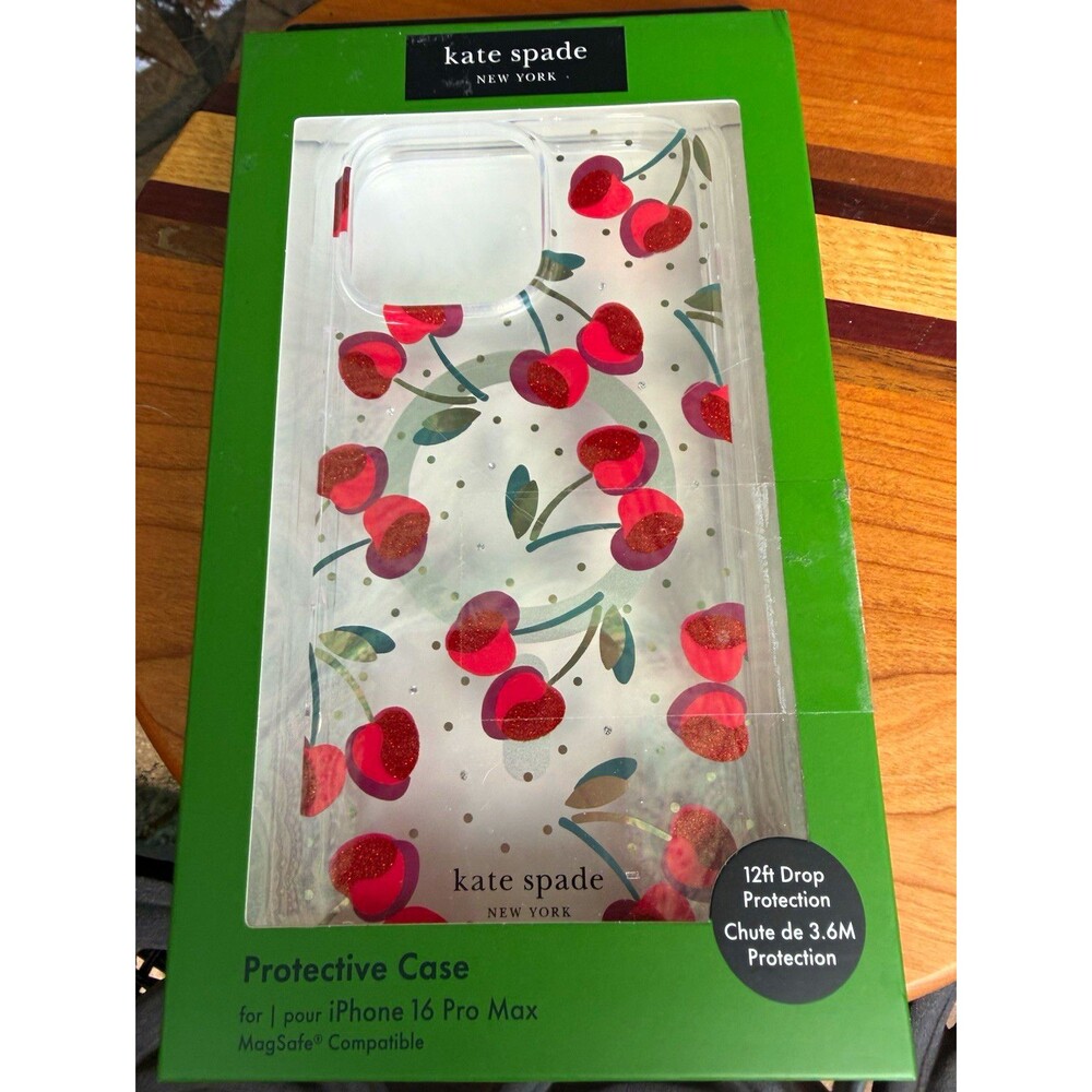 kate spade new york iPhone 16 Pro Max MagSafe Case Cherry Print 12ft Drop